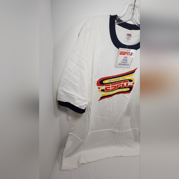 VTG NWT ESPN Established 1979 2003 Official Merchandise T-Shirt Size XXL White - Picture 3 of 14